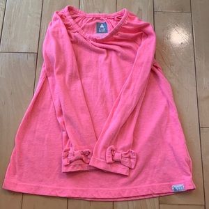 Black and pink long-sleeve Gap tops with bow sleeves, 3T